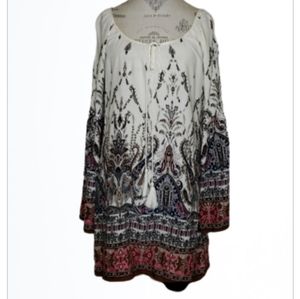 Blu Pepper Boho Chic Bell Sleeve Tunic Dress Size Large NEW